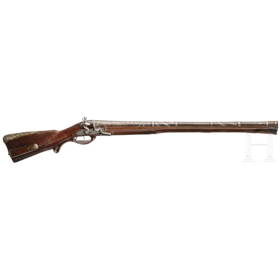 A South German flintlock gun with Osmanic barrel, circa 1720