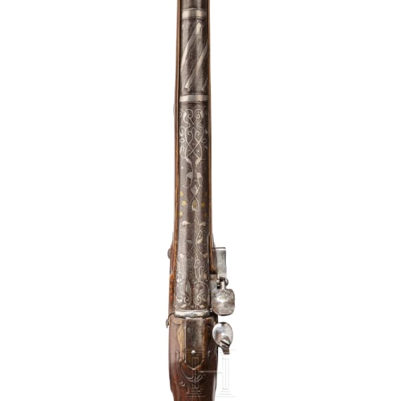 A South German flintlock gun with Osmanic barrel, circa 1720