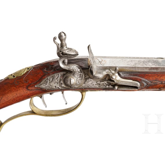 A deluxe flintlock rifle, Caspar Neureitter of Prague, circa 1730