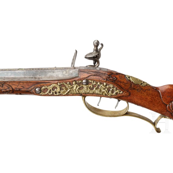A deluxe flintlock rifle, Caspar Neureitter of Prague, circa 1730