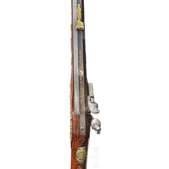 A deluxe flintlock rifle, Caspar Neureitter of Prague, circa 1730