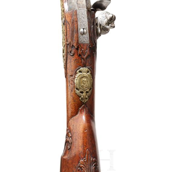A deluxe flintlock rifle, Caspar Neureitter of Prague, circa 1730