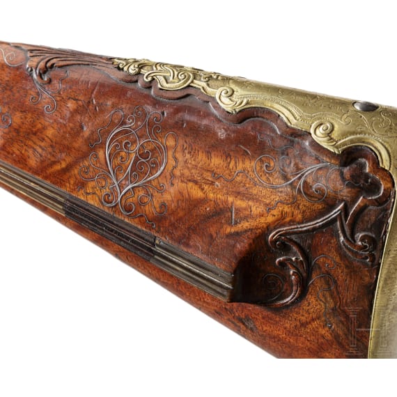A deluxe flintlock rifle, Caspar Neureitter of Prague, circa 1730