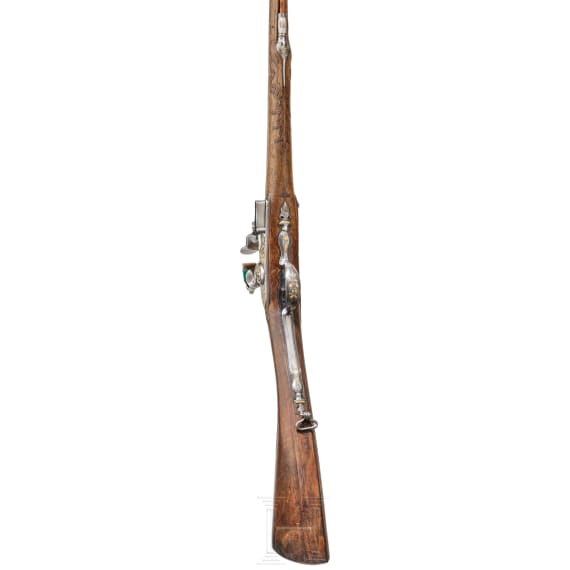 A French flintlock shotgun with chiselled decorations, circa 1740
