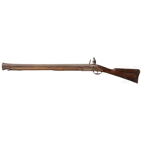An English brass-inlaid flintlock blunderbuss, 18th century