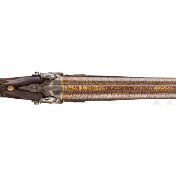 A French percussion side-by-side shotgun, ca 1860