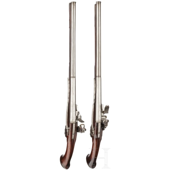 A pair of long flintlock pistols, Brescia, circa 1660