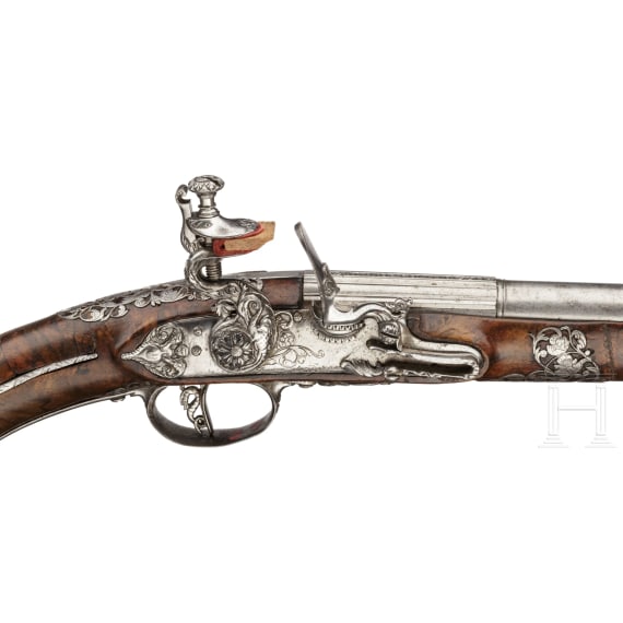 A flintlock pistol, Poncino Borgognone of Brescia, circa 1680