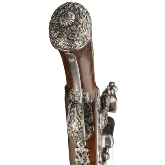 A flintlock pistol, Poncino Borgognone of Brescia, circa 1680