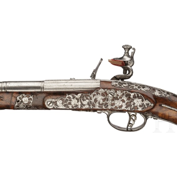 A flintlock pistol, Poncino Borgognone of Brescia, circa 1680