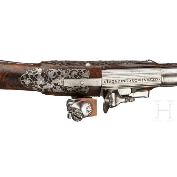 A flintlock pistol, Poncino Borgognone of Brescia, circa 1680
