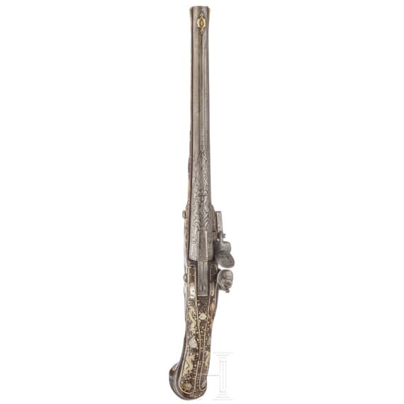 A Bohemian flintlock pistol with lavish bone inlays, circa 1690/1700