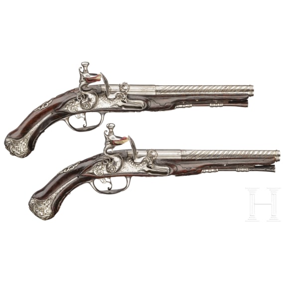 A pair of travelling pistols, Francesco Rizzi in Piacenza, circa 1700