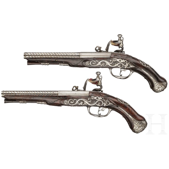 A pair of travelling pistols, Francesco Rizzi in Piacenza, circa 1700