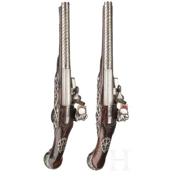 A pair of travelling pistols, Francesco Rizzi in Piacenza, circa 1700