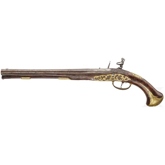 A deluxe flintlock pistol, Johann Schifter of Vienna, circa 1720/30