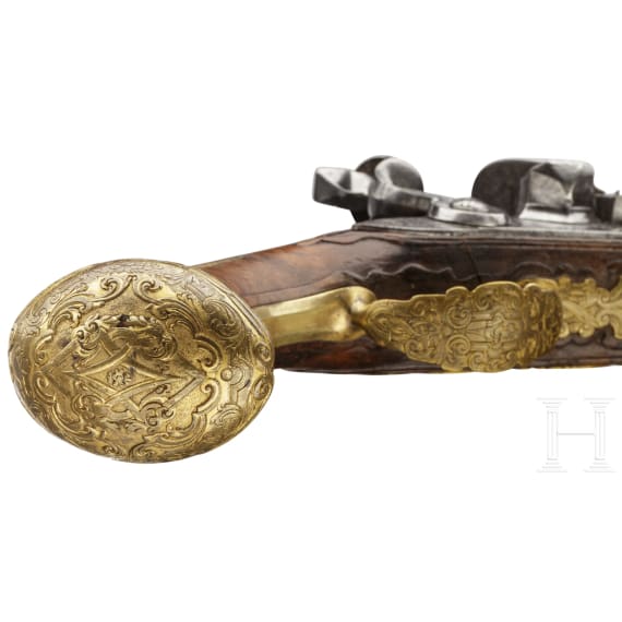 A deluxe flintlock pistol, Johann Schifter of Vienna, circa 1720/30