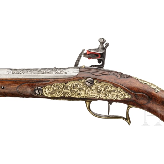 A fine German flintlock pistol, Franconia or Bohemia, circa 1730