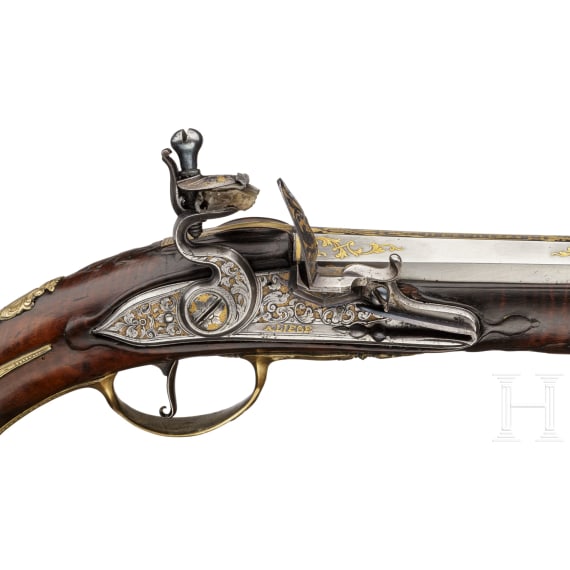 A deluxe flintlock pistol, Henry Devilliers &agrave; Li&egrave;ge, circa 1730/40