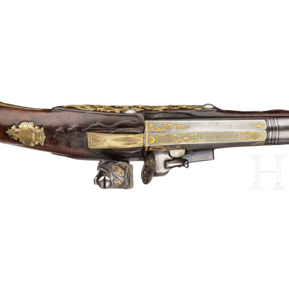 A deluxe flintlock pistol, Henry Devilliers &agrave; Li&egrave;ge, circa 1730/40