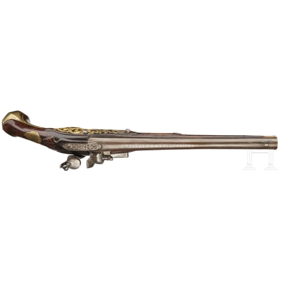 A flintlockpistol by C. Freund in F&uuml;rstenau, ca. 1740