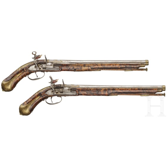A pair of Miquelet pistols by Caltrani in Gardone Val Trompia, 1st half of the 18th century