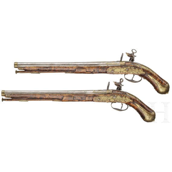 A pair of Miquelet pistols by Caltrani in Gardone Val Trompia, 1st half of the 18th century
