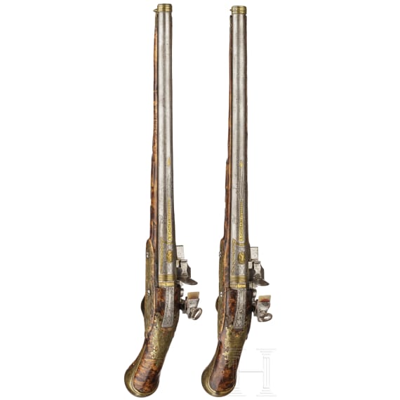 A pair of Miquelet pistols by Caltrani in Gardone Val Trompia, 1st half of the 18th century