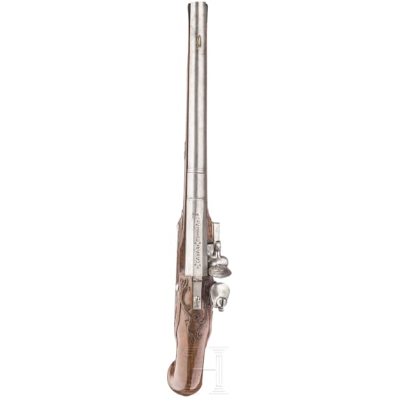 A ciseled flintlock pistol, Luca Geugno, ca. 1750