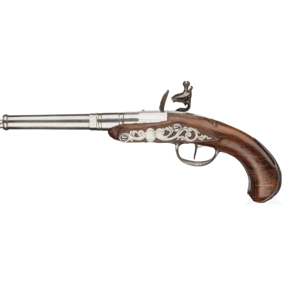 A flintlockpistol by Perret in Dijon, ca. 1760