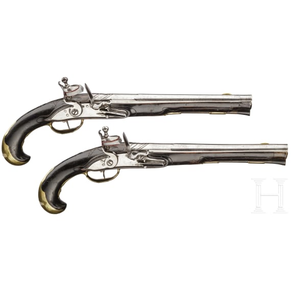 A pair of flintlock pistols by Lindenschmitt in Mainz, ca. 1780