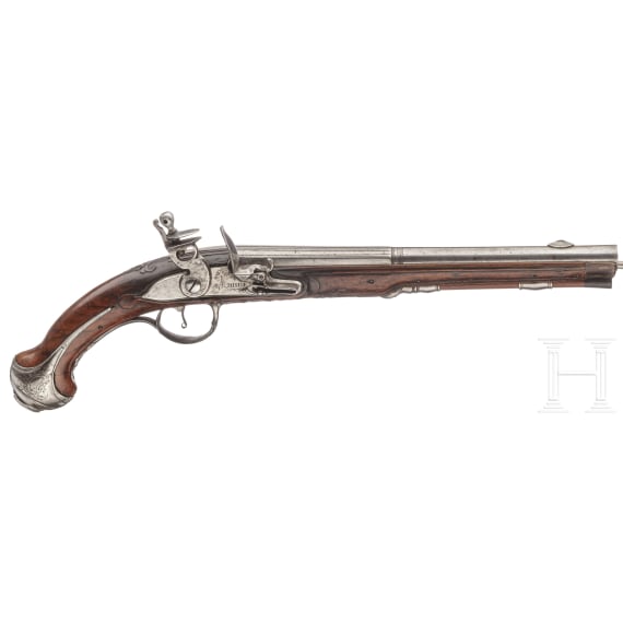 A Belgian flintlock pistol with Italian barrel, Mathias Minick, Li&egrave;ge, 2nd half of the 18th century