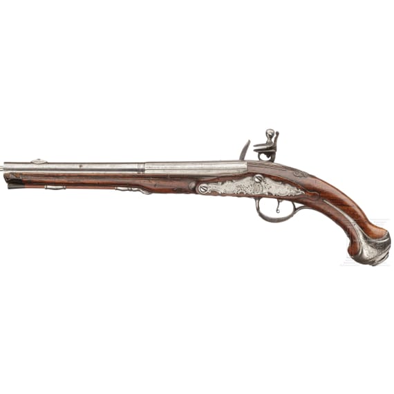 A Belgian flintlock pistol with Italian barrel, Mathias Minick, Li&egrave;ge, 2nd half of the 18th century