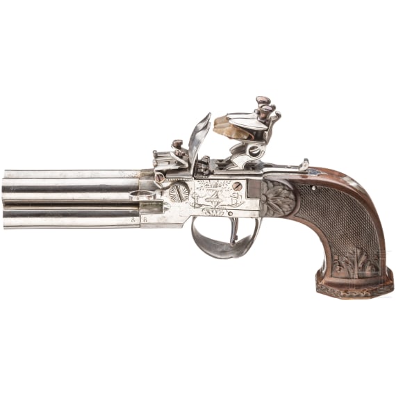 A four-barreled flintlock terzerol, Flemish, ca. 1800