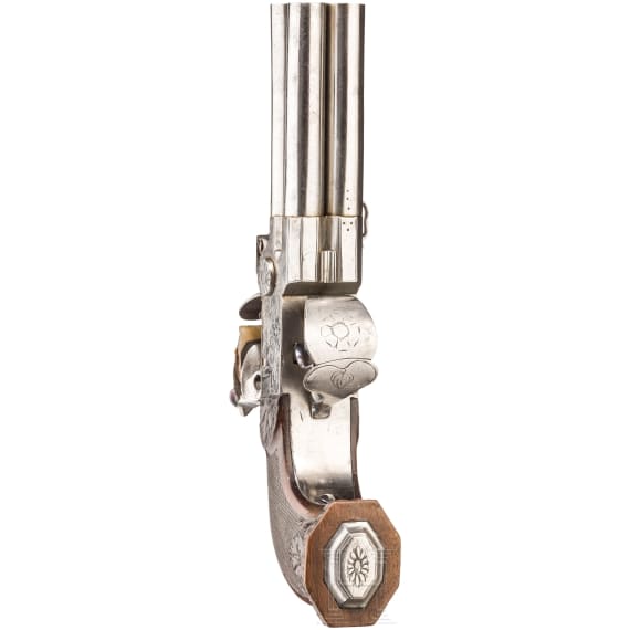 A four-barreled flintlock terzerol, Flemish, ca. 1800