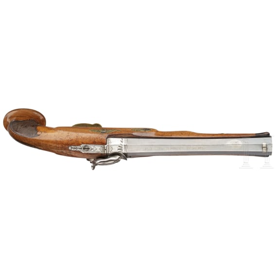 A percussionpistol by Ebert & Sons in Suhl, ca. 1830