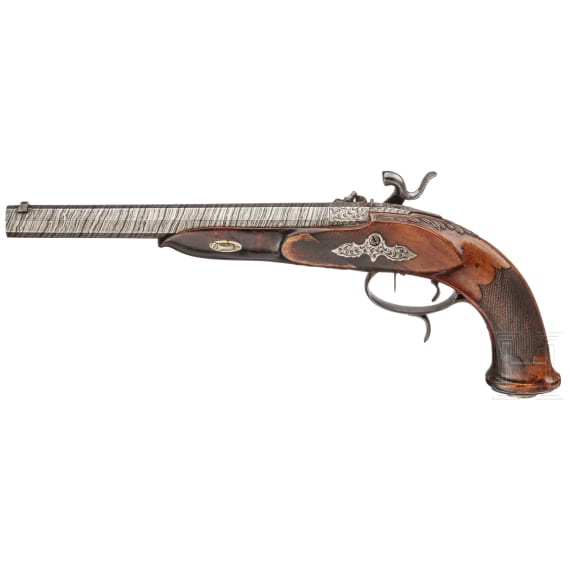 A percussion pistol by Franz Xaaver Baader in Munich, ca. 1840