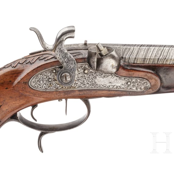 A percussion pistol by Franz Xaaver Baader in Munich, ca. 1840