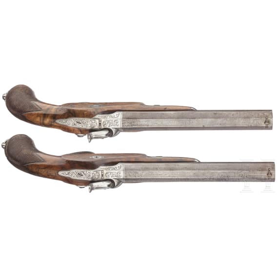 A pair of percussion pistols, Devisme in Paris, circa 1840