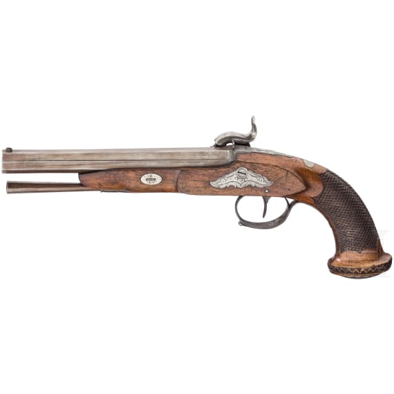 A percussion officer's pistol, Li&egrave;ge, ca. 1840