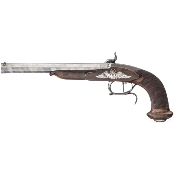 A percussion pistol, German, ca. 1840/50