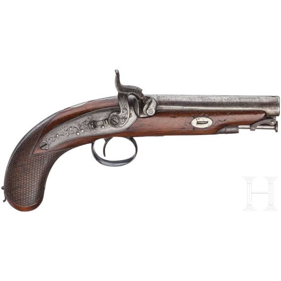 A percussion terzerol, Collins, London, ca. 1850