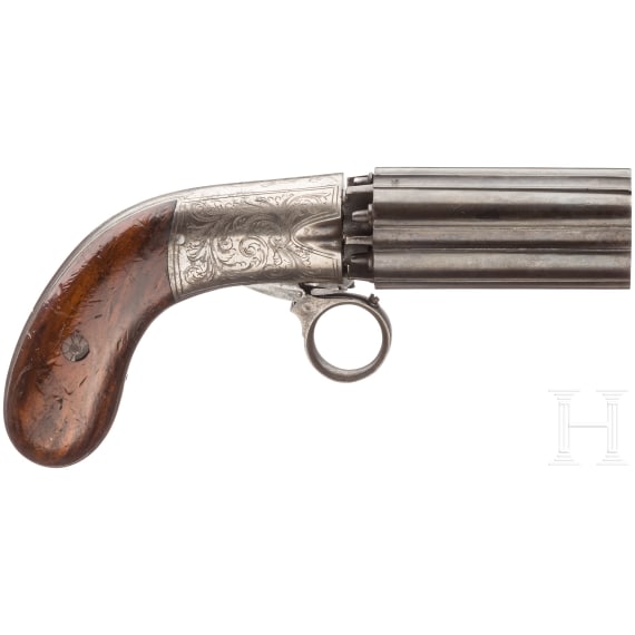 A percusion pepperbox, J.R. Copper, Birmingham, ca. 1850