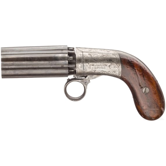 A percusion pepperbox, J.R. Copper, Birmingham, ca. 1850