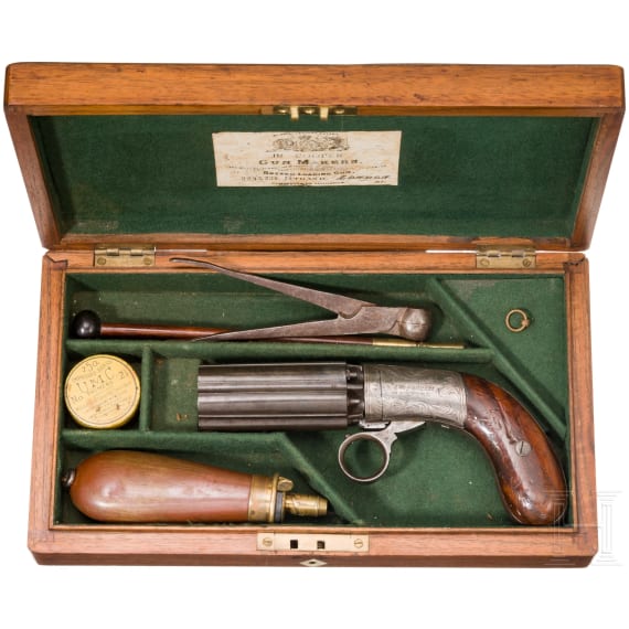 A percusion pepperbox, J.R. Copper, Birmingham, ca. 1850