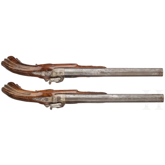 A cased pair of percussion pistols by Geerinckx in Paris, ca. 1850