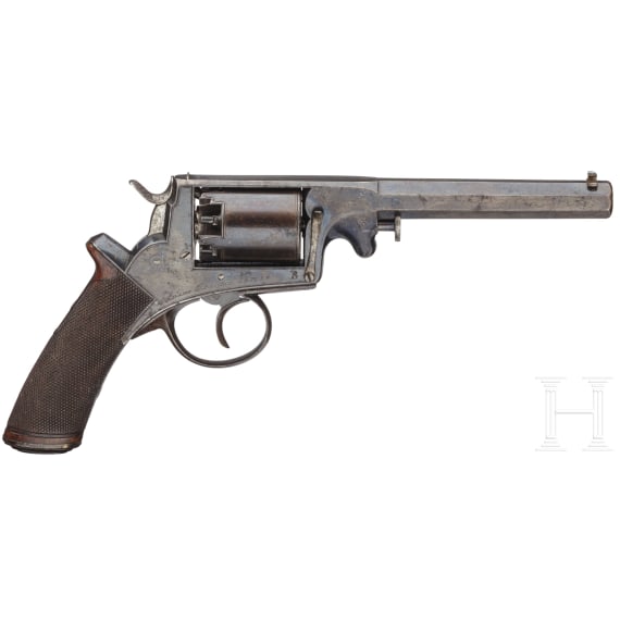 A Belgian percussion revolver by Auguste Francotte, licensed by R. Adams in London