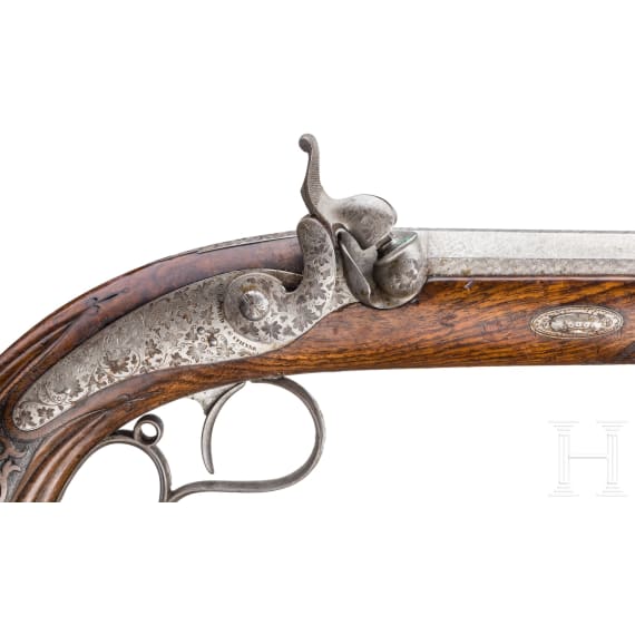 A pair of French percussion pistols, Paul Boithard, St. Etienne, circa 1860