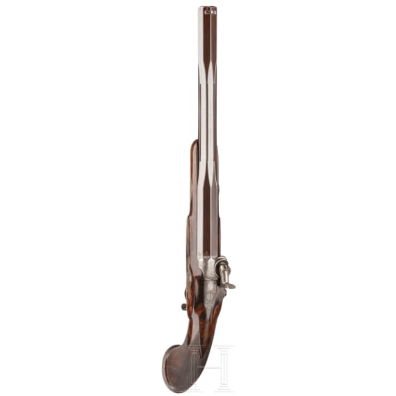 A cased breech-loading percussion pistol by Gastinne Renette in Paris, circa 1860