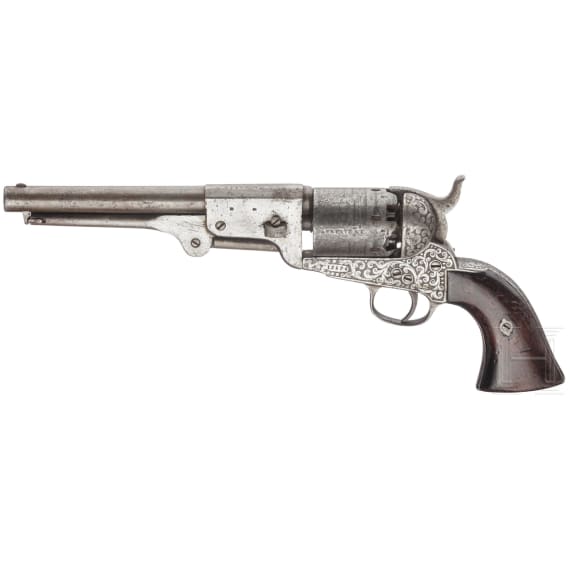 A percussion revolver, similar to the Colt 3rd Model Dragoon